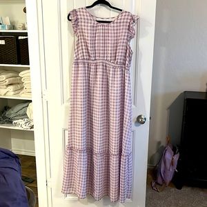 Isabel maternity dress gingham lavender